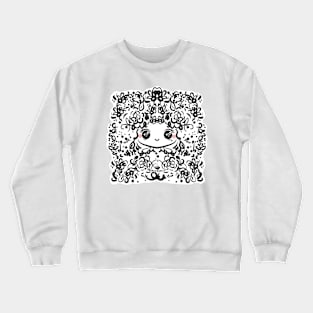 whimsical cute girl illustration Crewneck Sweatshirt